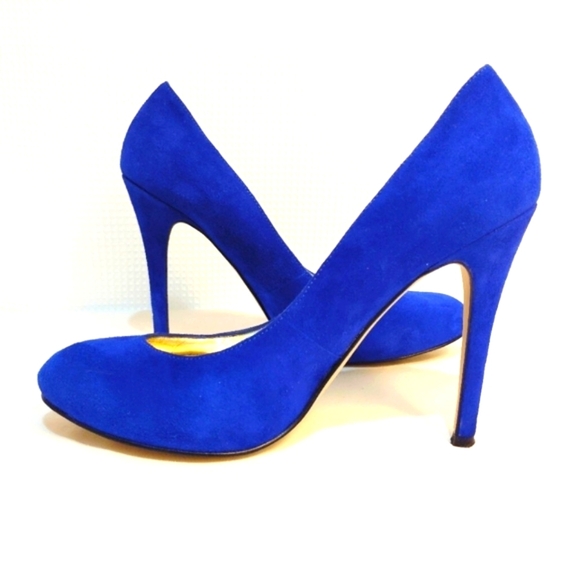 Guess by Marciano Heels Cobalt Blue Suede Shoes Leather True Blue Pumps … - Picture 10 of 13